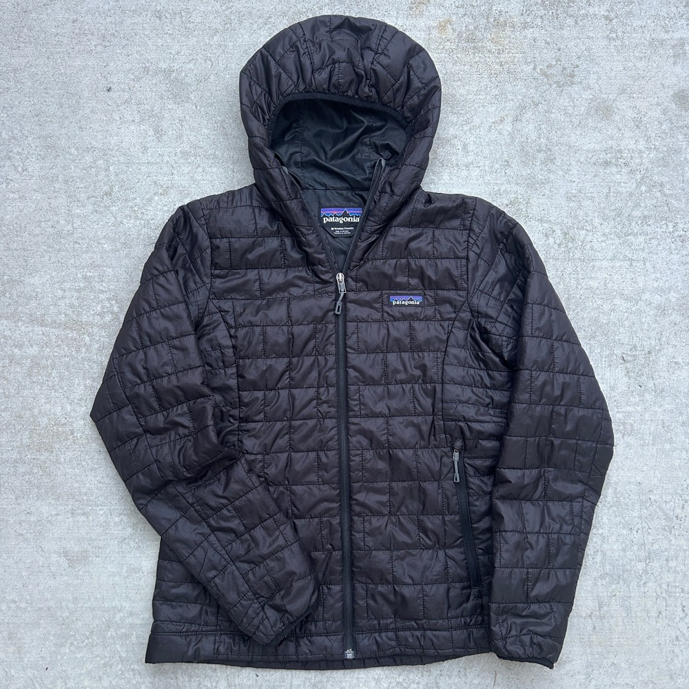 Patagonia Nano Puff Hoody Medium Black Insulated Puffer Jacket Hooded Gorpcore M